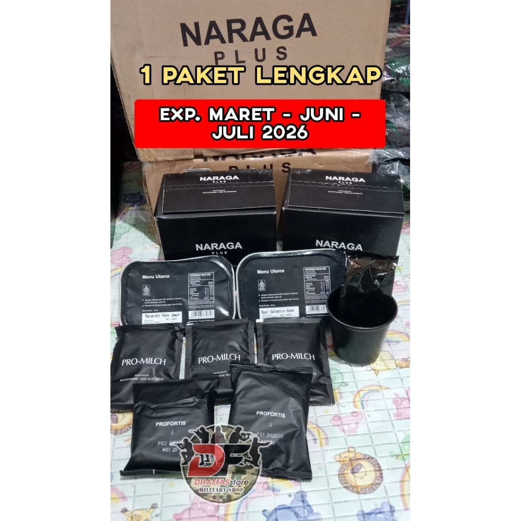 TERMURAH ... ASLI OIGINAL NARAGA PLUS. FRESH SATU PAKET RANSUM NARAGA EXP. MARET JUNI JULI 2026. RAN