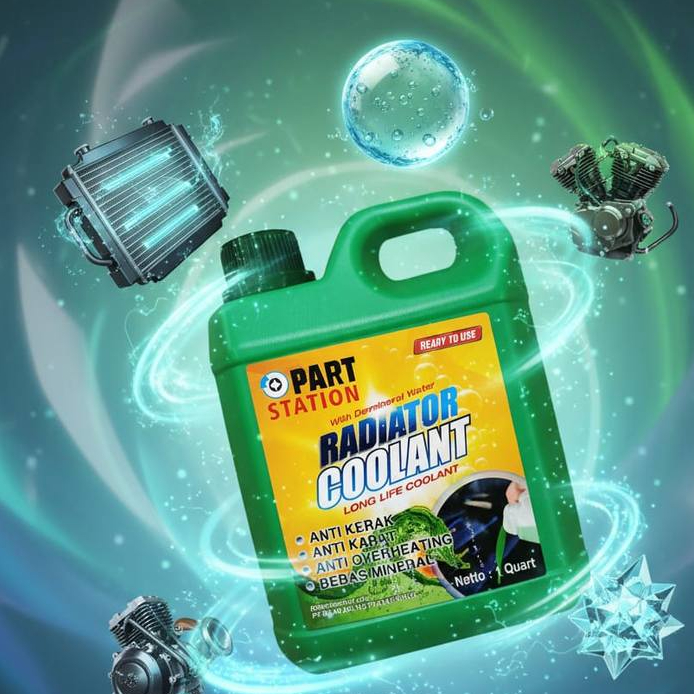 Partstation Air Radiator Coolant 1 Liter cocok untuk semua merek mobil & motor