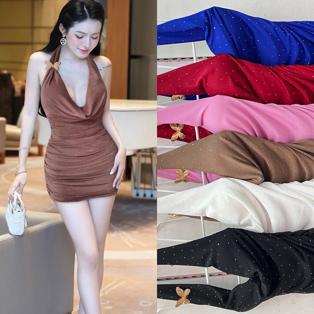 DRESS MINI TALI LEHER BLINK KUPU-KUPU / DRESS MINI SEXYDRESS GOOD QUALITY