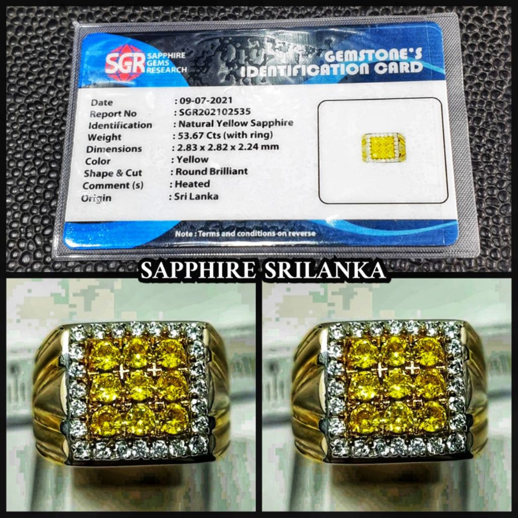 batu permata yakut sapphire Srilanka model stampel