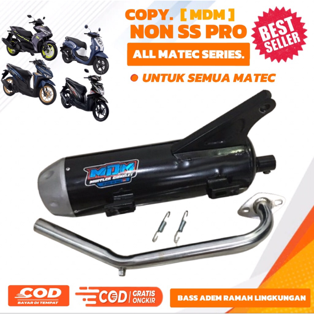 Knalpot Standar Racing MDM Bas Adem Cocok Buat BEAT,VARIO125NEW,MIO,NMAX,AEROX,SCOPY,GENIO,SPACY,VAR