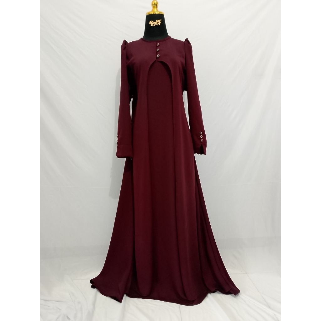 gamis simpel/ gamis polosan/baju lebaran 2025/dress wanita kekinian/gamis simpel