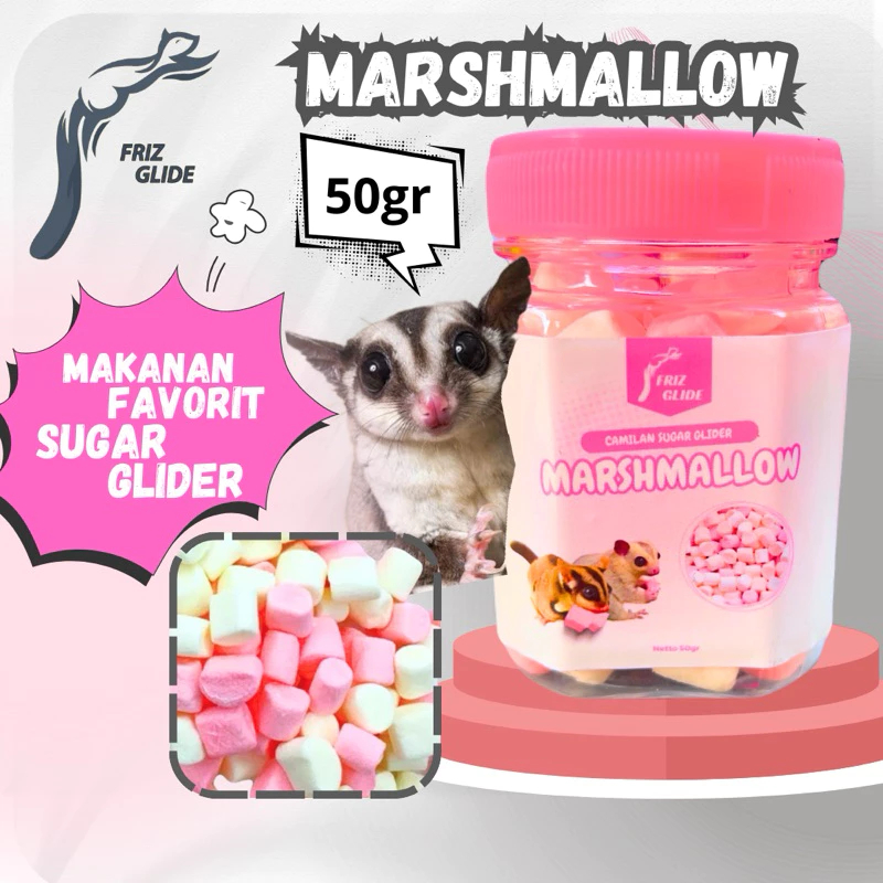 Mini Marshmallow Snack Favorit Sugar Glider MARSHMALLOW SUGAR GLIDER HAMSTER LANDAK TUPAI TERBANG