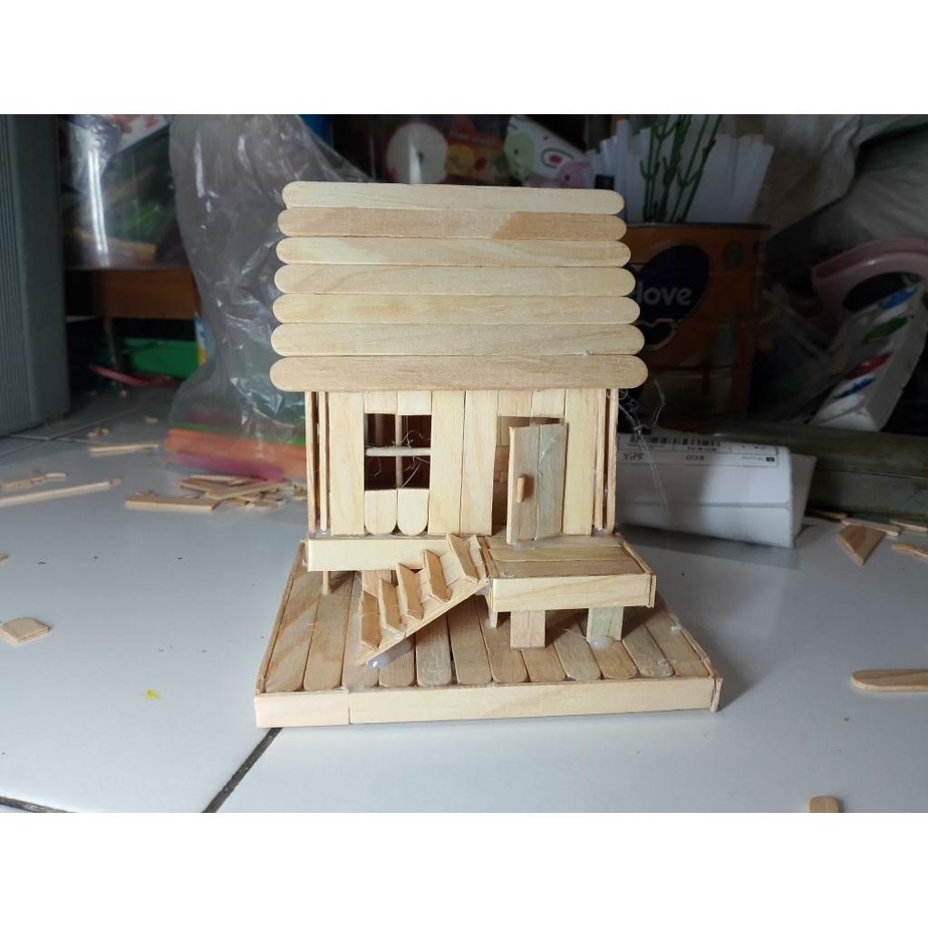 ready cod miniatur rumah stik es lantai 2