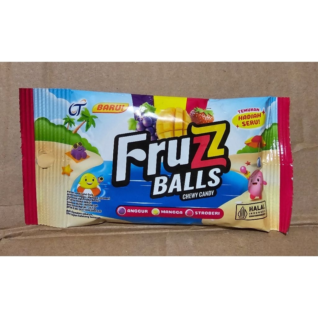 Fruzz Balls Permen Lunak Rasa Buah Kenyal 25g