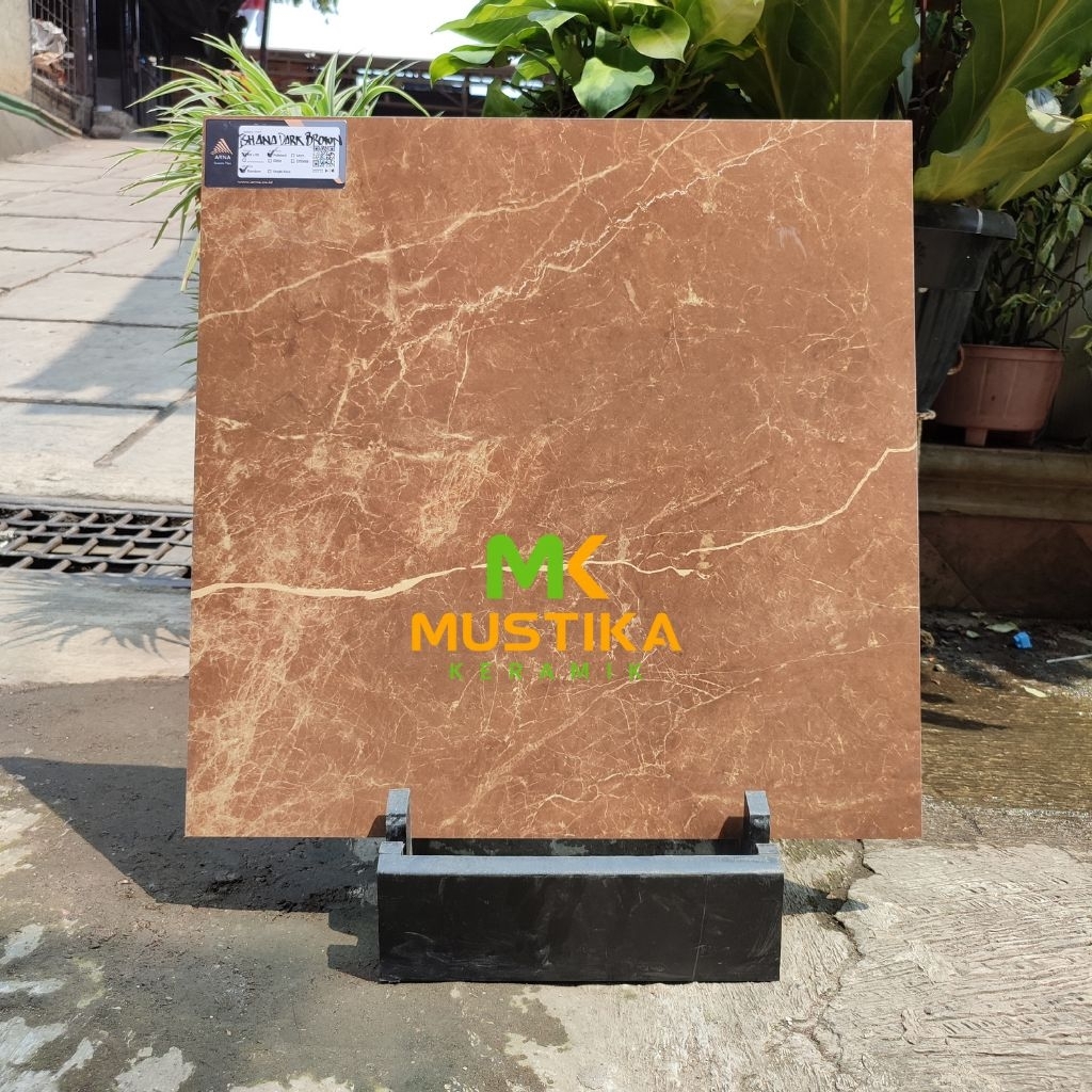GRANITE LANTAI 60x60 ISHANA DARK BROWN / ARNA / GLOSSY / KW 1