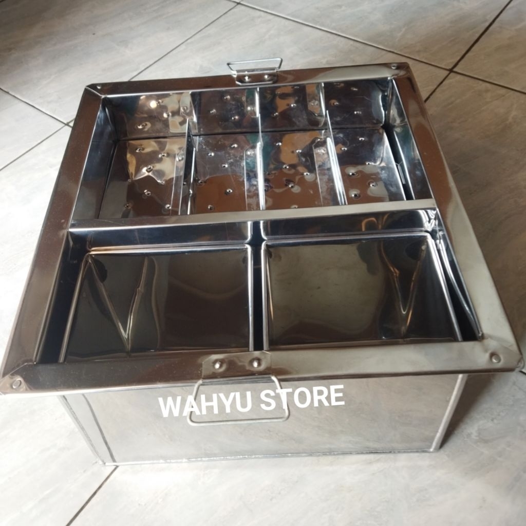 dandang bakso malang/panci sekat 2 loyang stainless