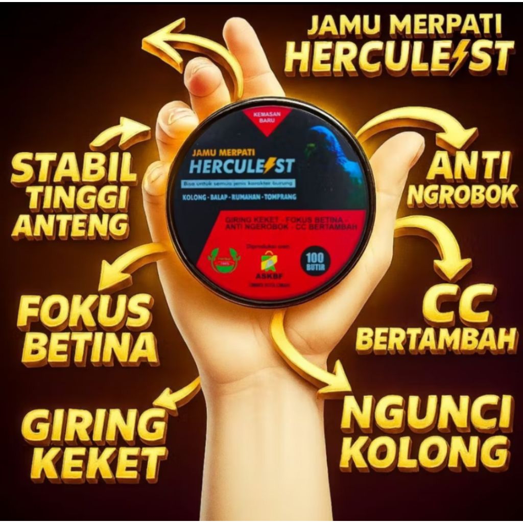 Jamu Merpati kolong Herculest isi 100 Butir , Giring keket Stabil Doping merpati