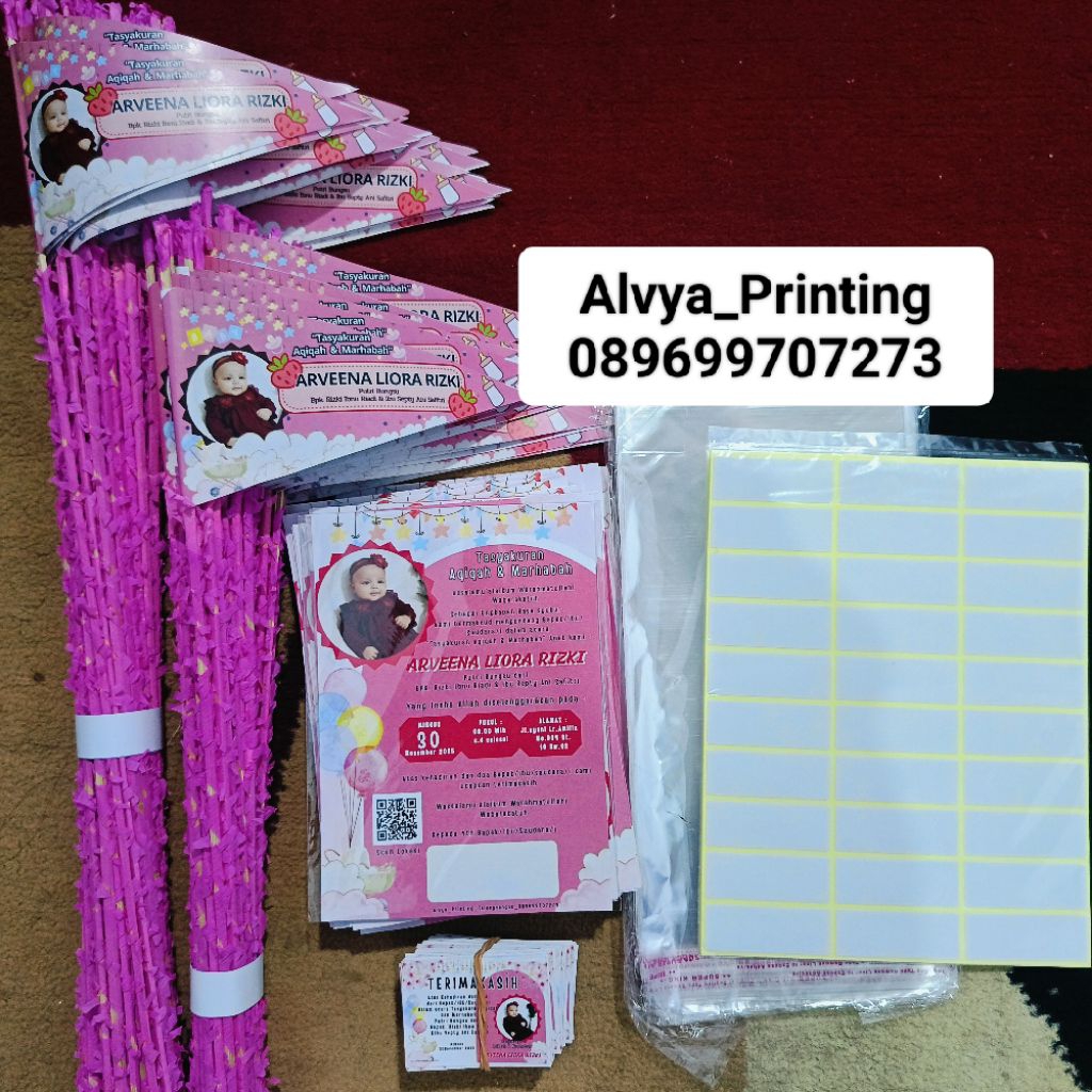 Bendera Aqiqah Anak - Desain estetik dan rapi