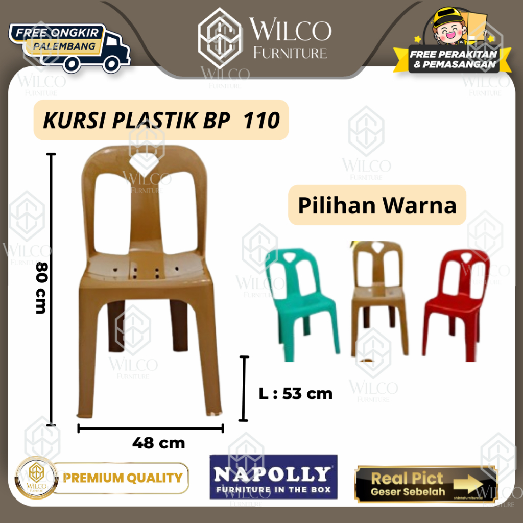 Kursi Plastik BP 110 by Napolly | Kursi Plastik Murah Palembang