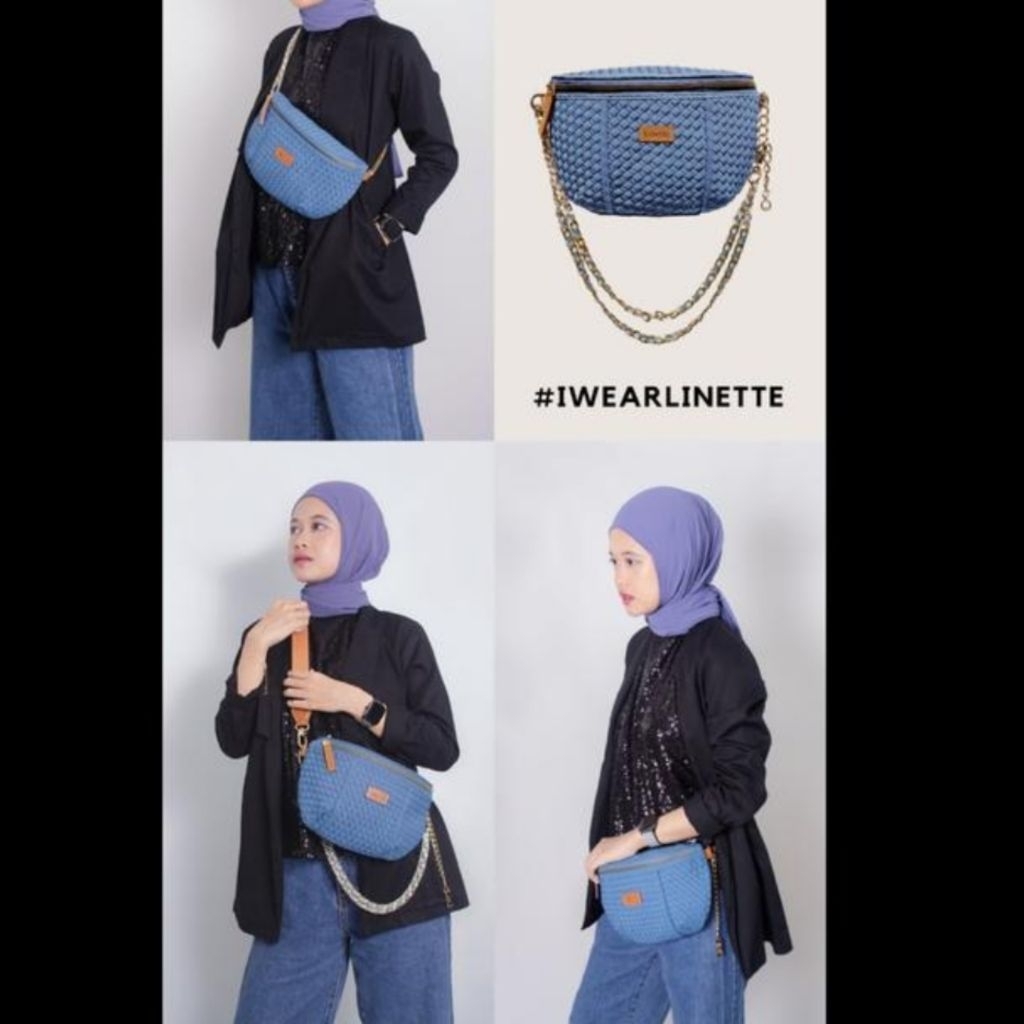 Linette maiden | tas selempang anyam | waist bag