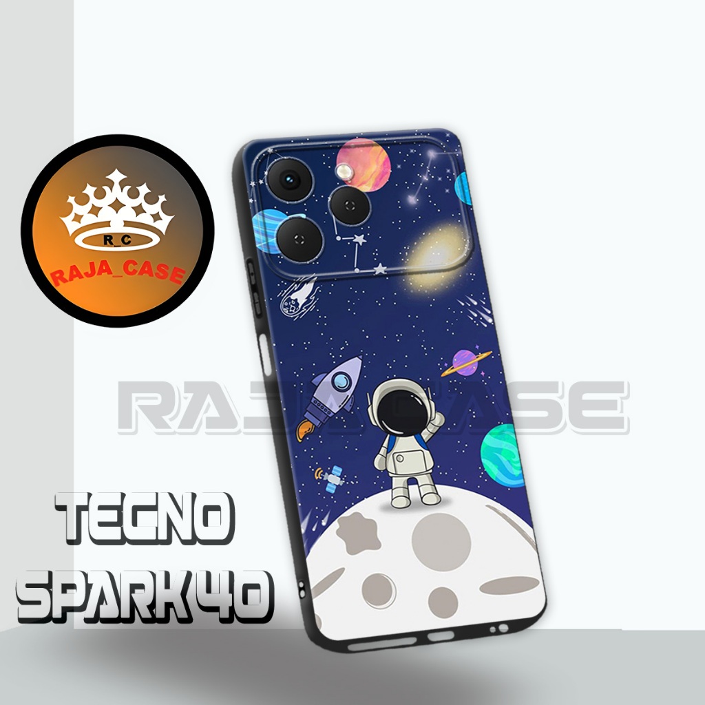 Rc17 Case Tecno Spark 40 - bahan karet lentur - Motif Astronot-case  - all type hp