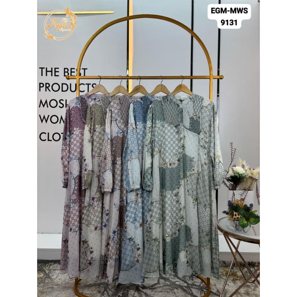 Midi dress Najwa jumbo Julia print terbaru.