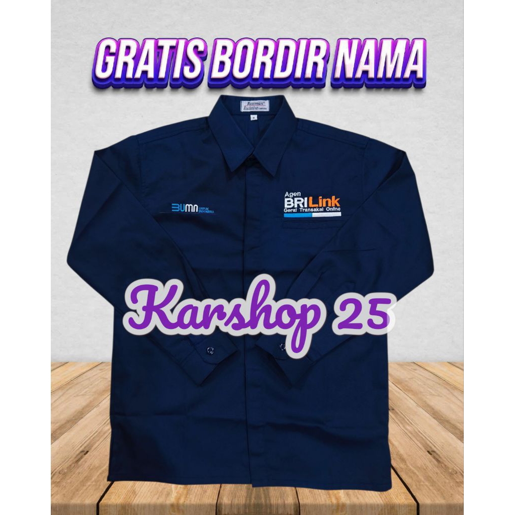 KEMEJA AGEN BRILINK LENGAN PANJANG TERBARU SERAGAM BRILINK ATASAN BAJU BRILINK KEMEJA KERJA BRILINK