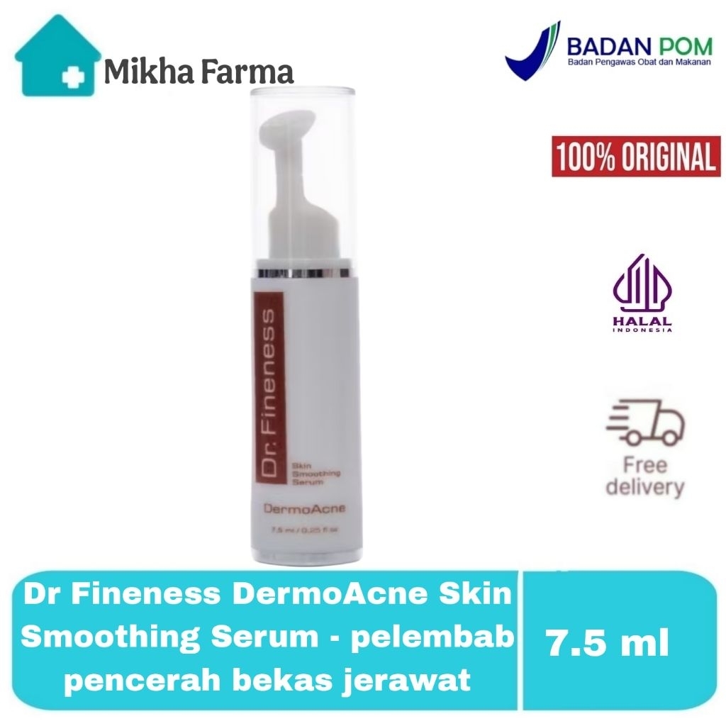 Dr Fineness DermoAcne Skin Smoothing Serum - pencerah pemutih pelembab kulit wajah / bekas jerawat -