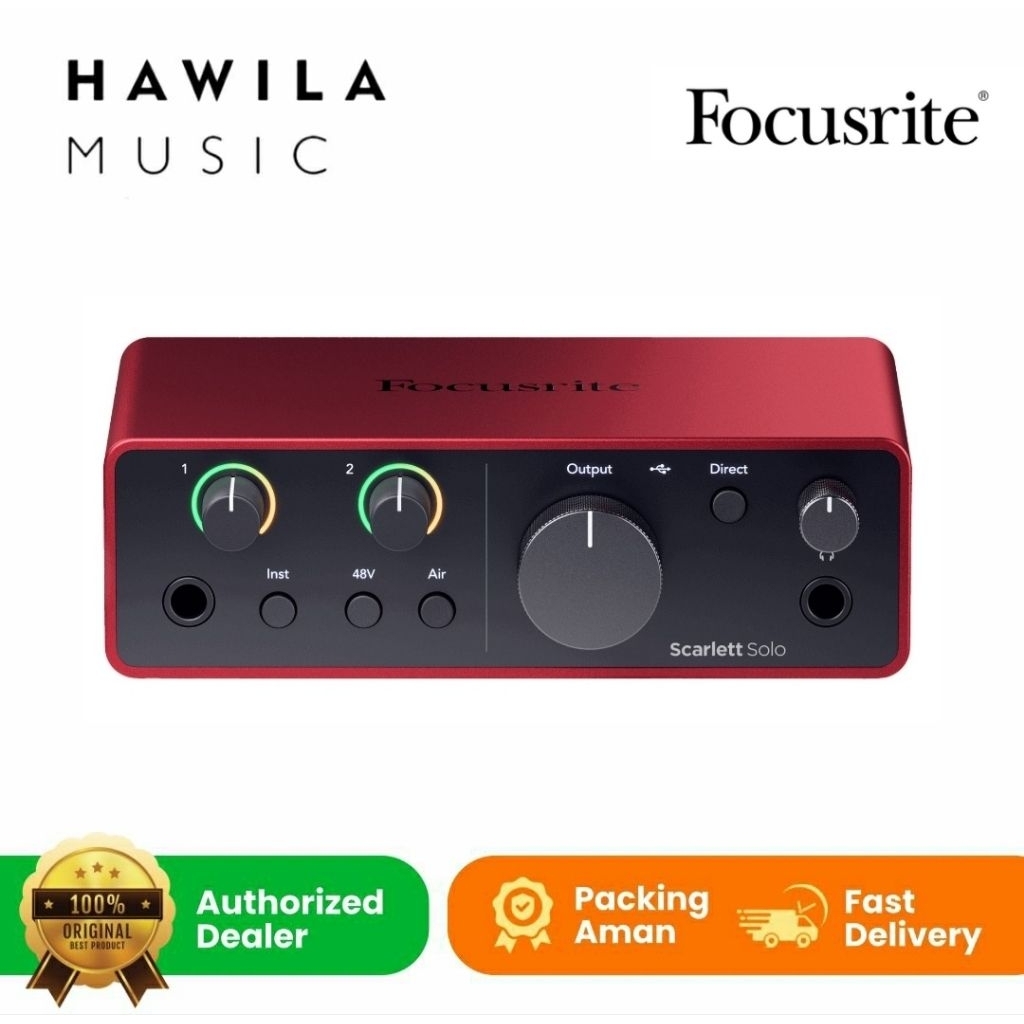 Soundcard Focusrite Scarlett Solo 4th Gen Audio Interface Soundcard