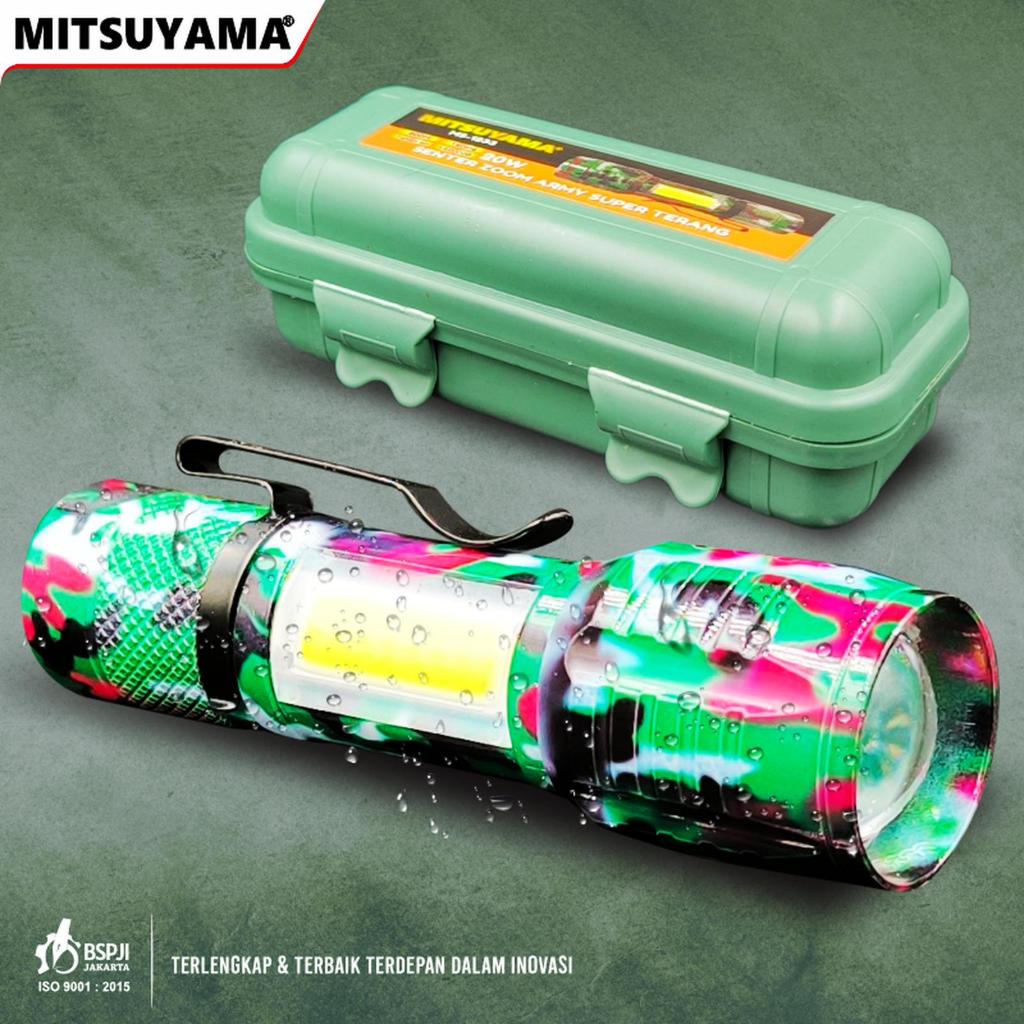 Senter Kamping Kemah LED mini Mitsuyama MS-1233 Model Army