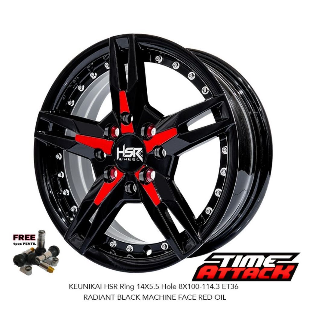 Velg Mobil Brio Ring 14 HSR WHEEL Tipe Keunikai Velg Hsr R14