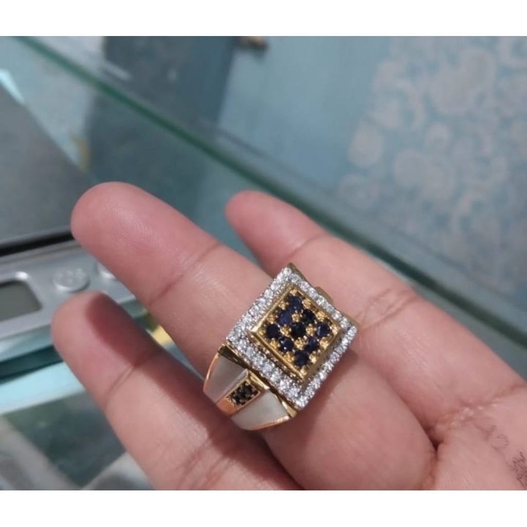 cincin perak murni blue safir