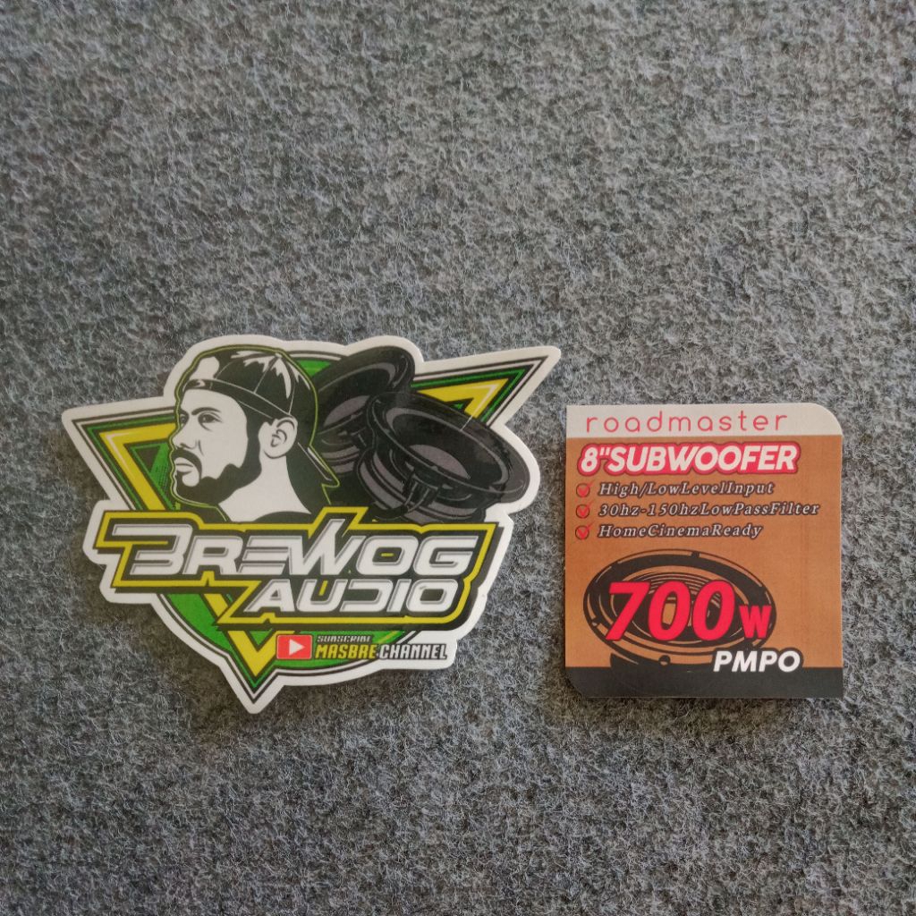 Stiker subwoofer roadmaster boom 8