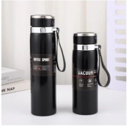 Termos stainless steel 800ml / termos air panas Vacuum cup Termos Henoor 800ML - Hitam