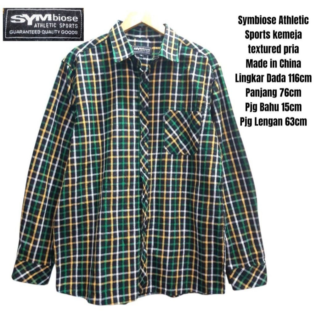 Symbiose Athletic Sports kemeja textured pria