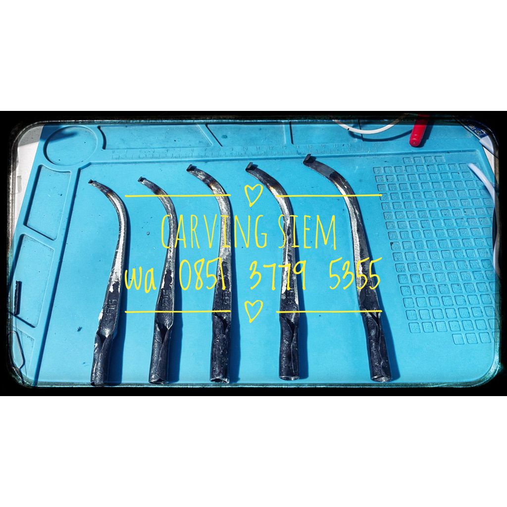 satu set alat carving alat ukir kayu gaharu agarwood