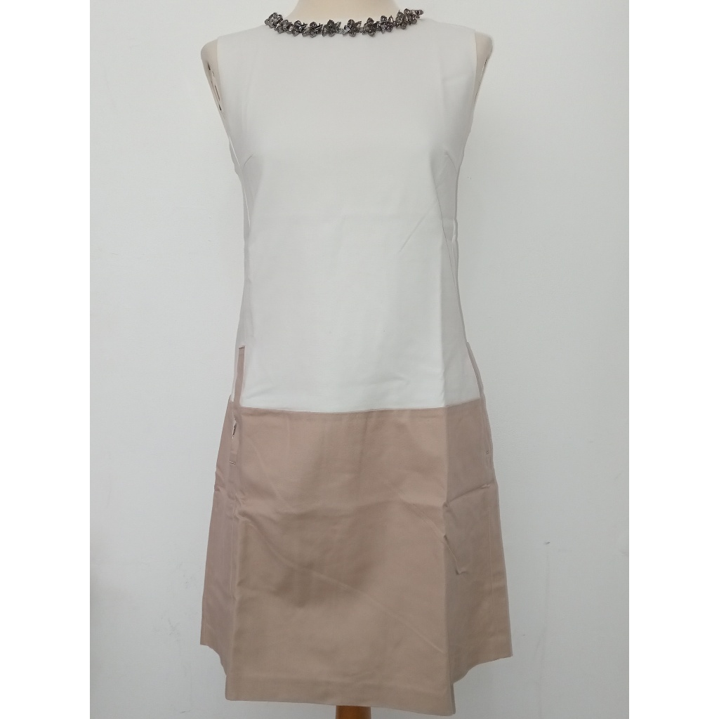 Good Dress Wanita Midi Putih Cream Tanpa Lengan Z*R* BESIC Size S