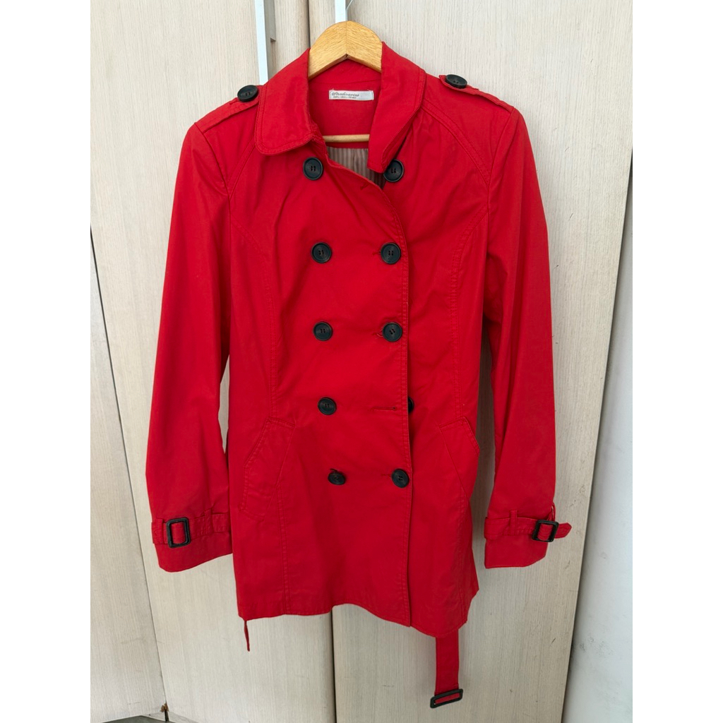 Stradivarius Spring Trench Coat Red (Preloved)
