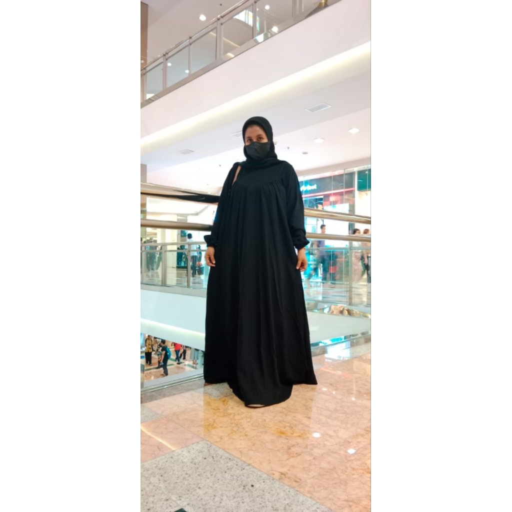 gamis jumbo hitam & putih