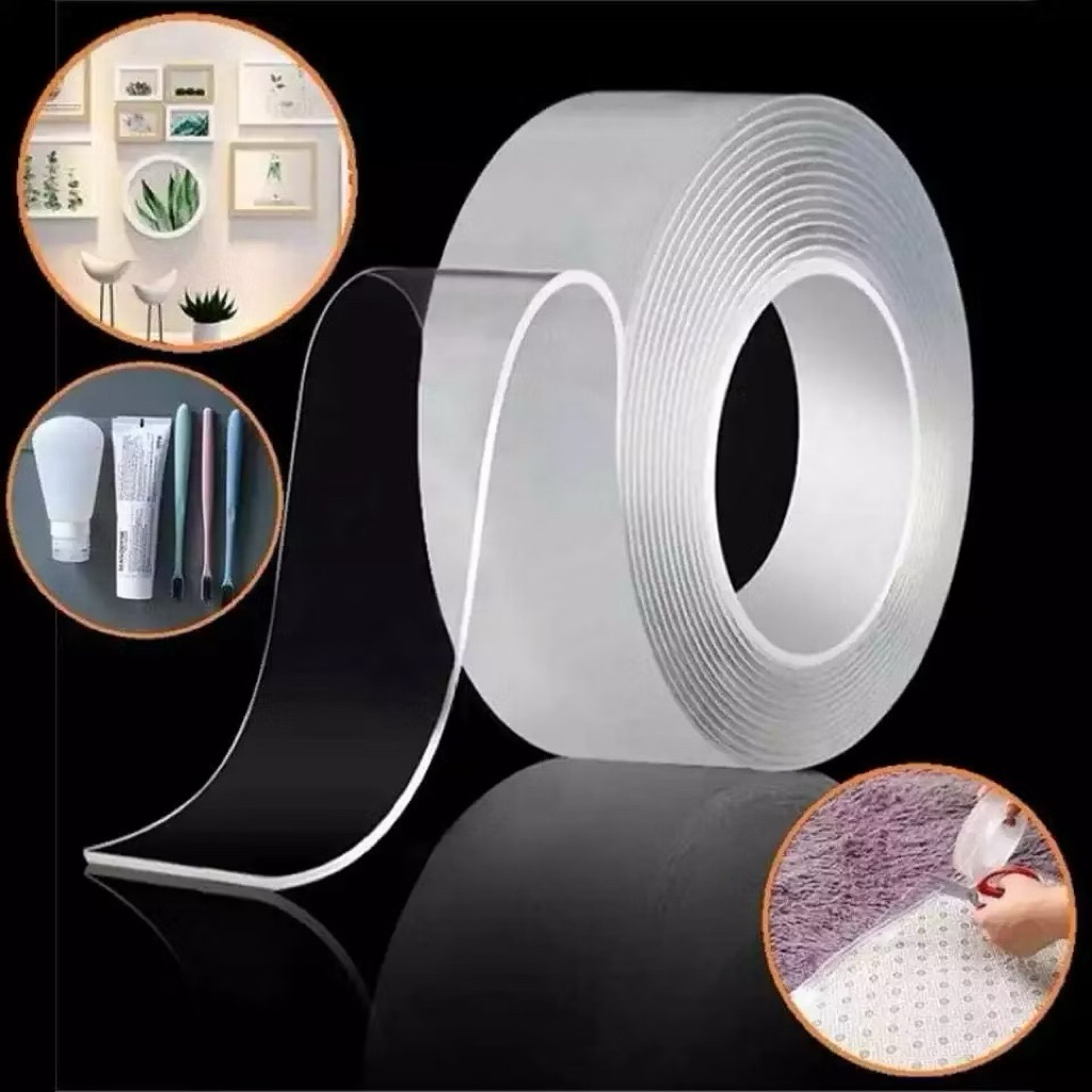 5M 3M Double Tape bening panjang 3 meter 5 meter Nano tape double super kuat double tape transparan 