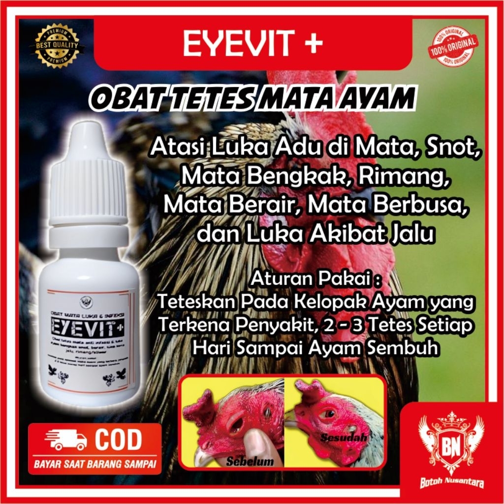 Obat Mata Ayam Rimang kena Jalu EYEVIT+ Obat mata ayam kena Jalu Rimang Berair dan Snot