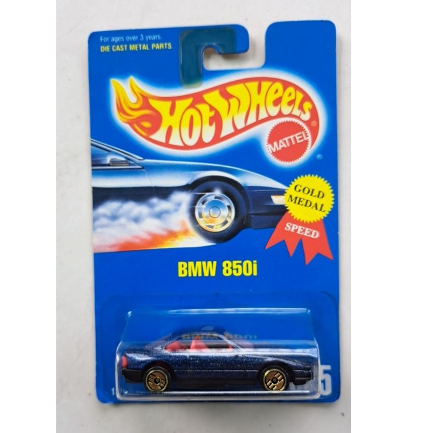 1991 Hot Wheels - BMW 850i - Dark Blue - Gold Medal - Balap (B10)