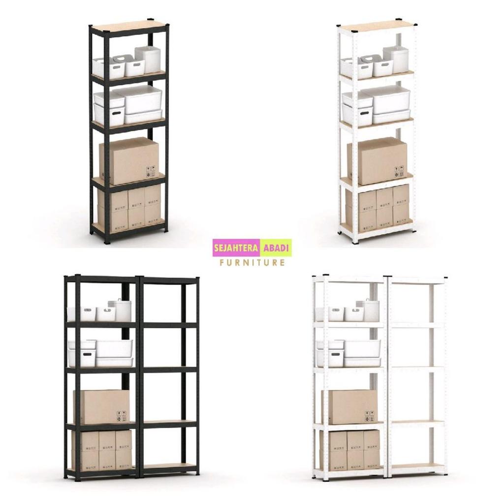 Prodesign rak besi rak susun 4 shelves BROCK MSU 60x180 metropolis pirasi rak susun serbaguna rak su
