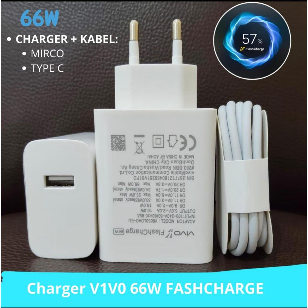 Charger Vivo Type C 66W Flash Charger / charger vivo 66W support Fast charge V23 V21 V27 T1 5G