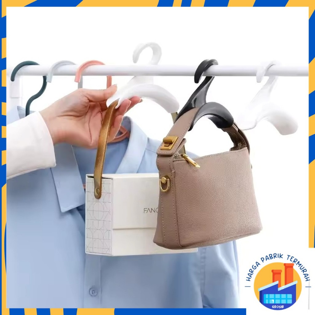 HPT Gantungan Tas Plastik Hanger Tas Serbaguna Bag Hook Hanger Perlengkapan Rumah Gantungan Tas Lema