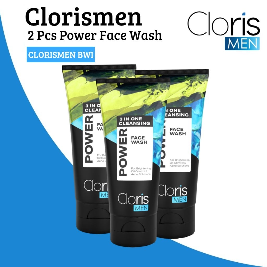 [ PAKET HEMAT ISI 3 PCS ] Clorismen Cloris Men 3 IN One Cleansing Power Face Wash 100 Ml For Brighte