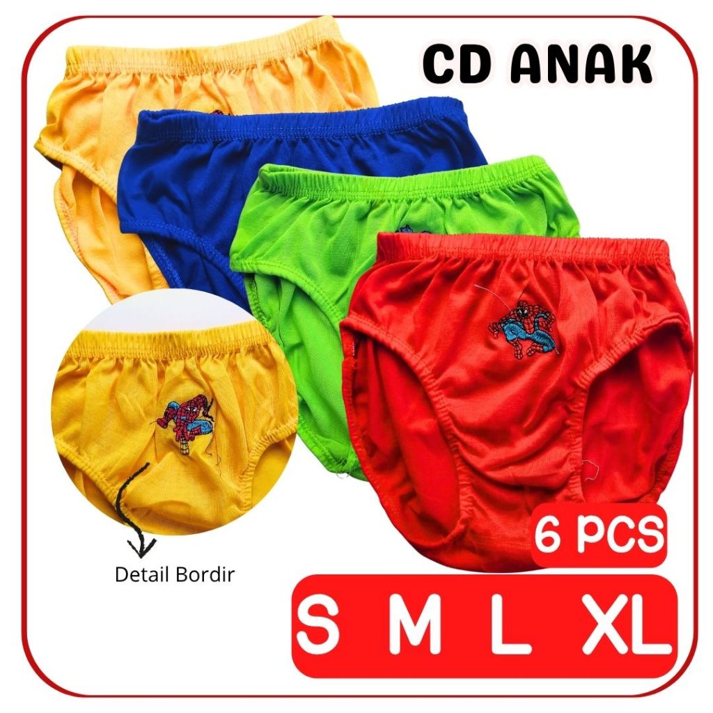 Isi 6pcs / Celana Dalam Anak Laki Laki / Celana Dalam Anak 1-9 Tahun GRIYODALEMAN99