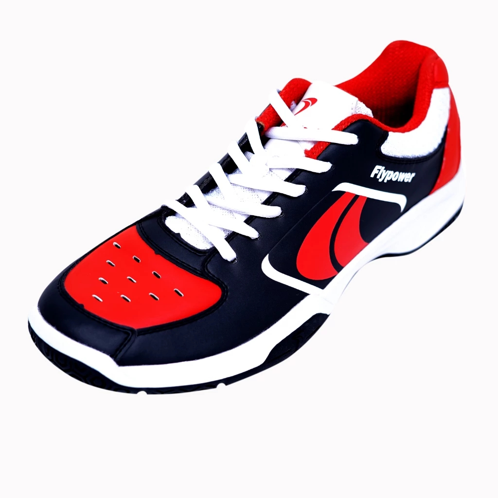 Sepatu Badminton Sepatu Bulutangkis Junior Flypower Kalasan 06 Hitam/Merah