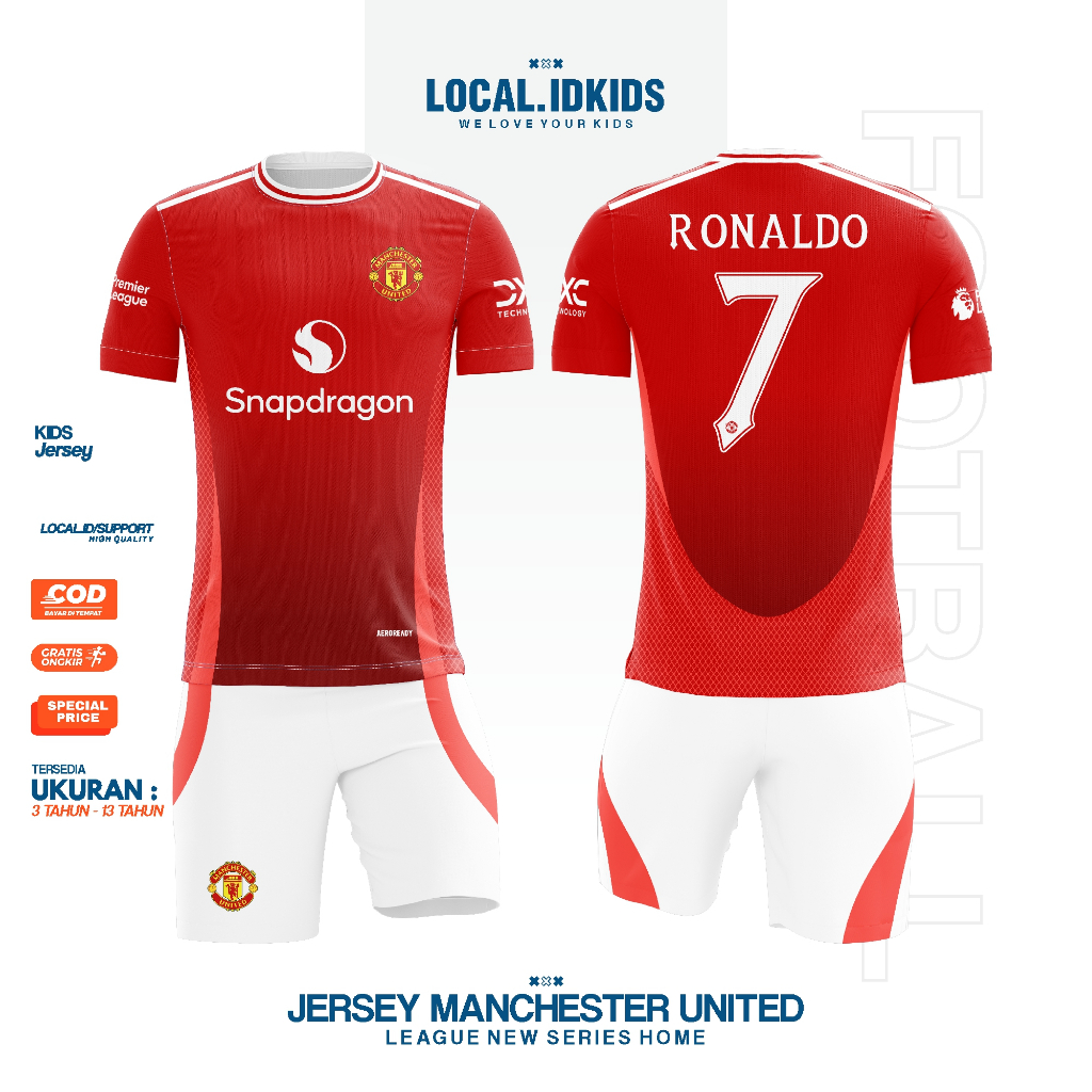 JERSEY SETELAN TERBARU Jersey MU home | kaos olahraga anak best seller original premium promo | Jers