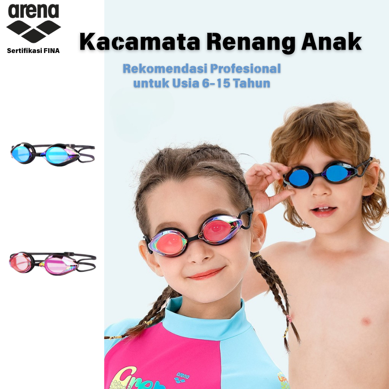 ARENA Kacamata Renang Anak Anti Kabut & UV (6-15 Tahun) – Umum untuk Remaja, Sama untuk Pria Wanita