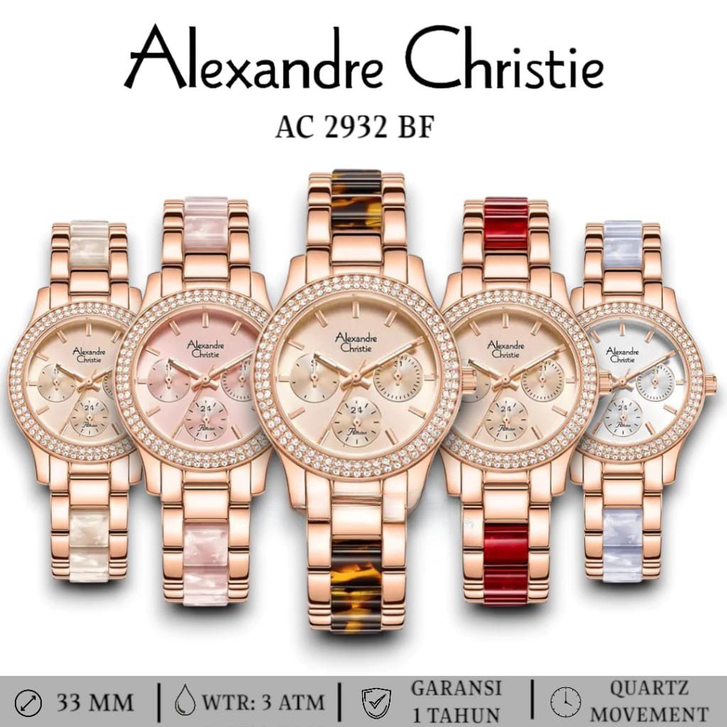 Jam Tangan Wanita Alexandre Christie AC2932 AC 2932 BF Akrilik Original Garansi Resmi