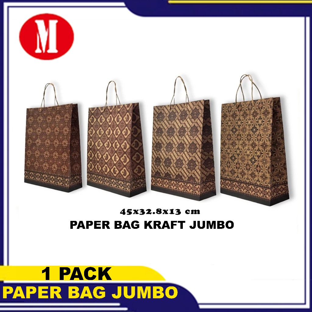 KIKY Paper Bag Batik Kraft Jumbo 1 Pack isi 10