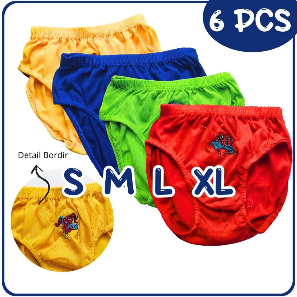 Isi 6pcs / Celana Dalam Anak Laki Laki / Celana Dalam Anak 1-9 Tahun GRIYODALEMAN99