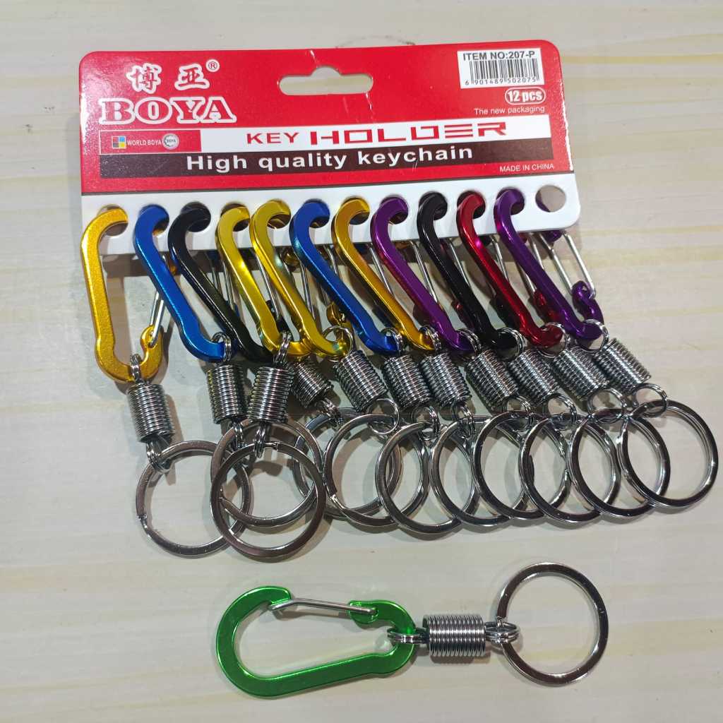 Grosir Gantungan Kunci Karabiner Besi Mix Warna 12 Pcs