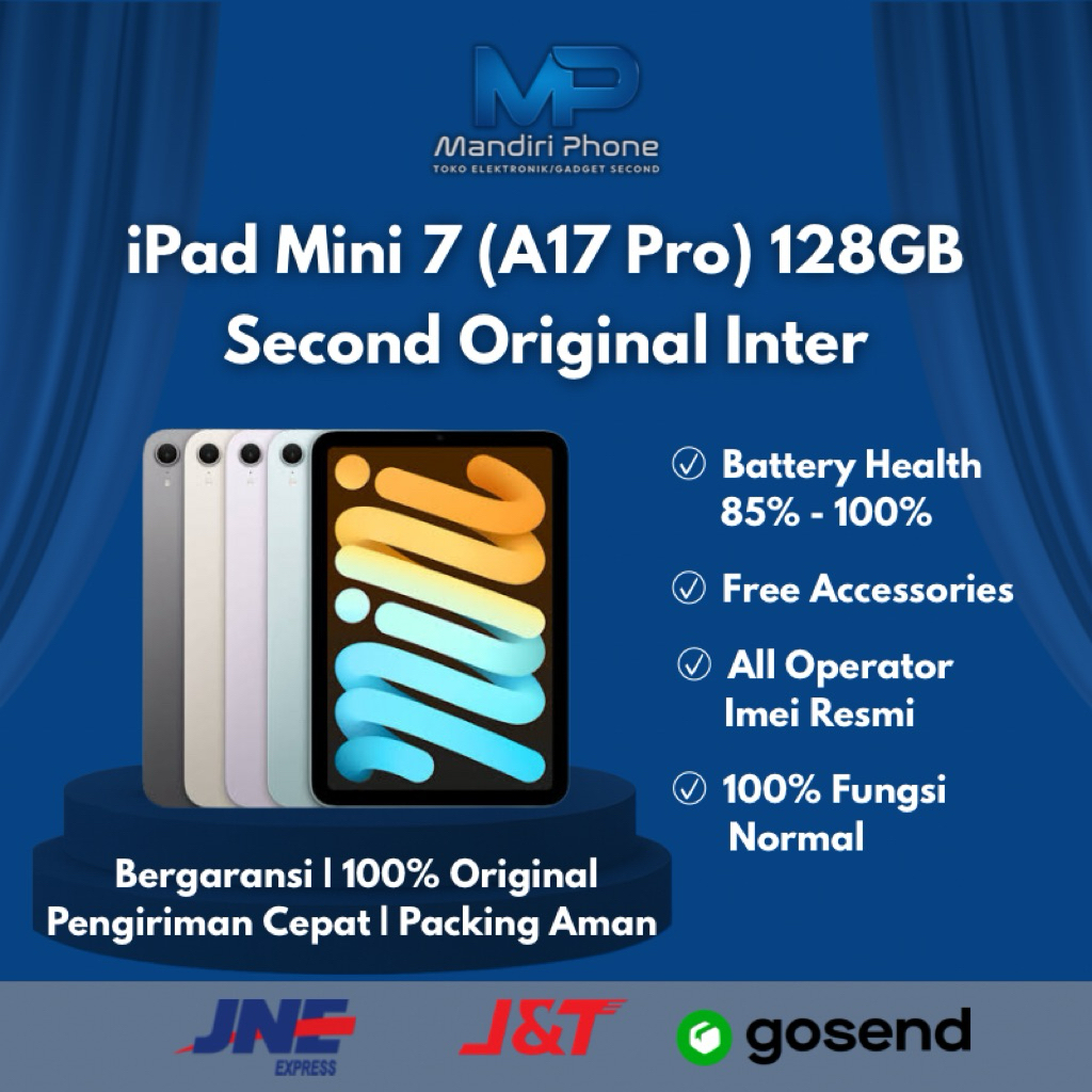 iPad Mini 7 ( A17 Pro ) 128GB Wifi Second Original Inter