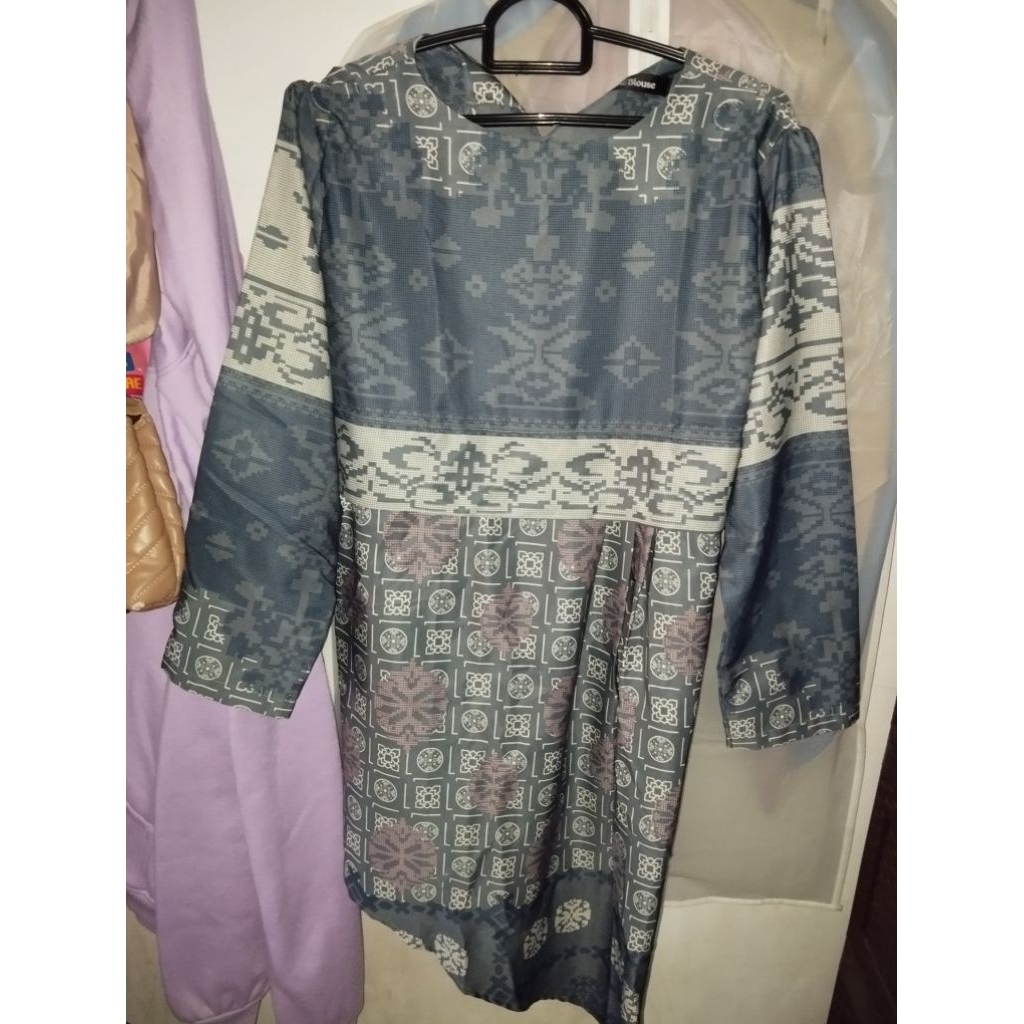 Preloved Tunik Batik Etnik Midi Dress