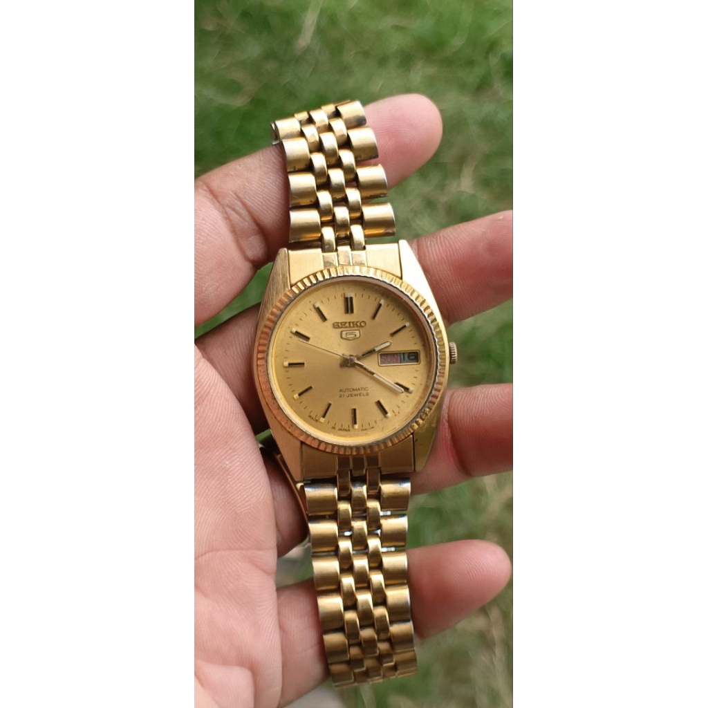 Seiko 5 automatic 7s62 president gold
