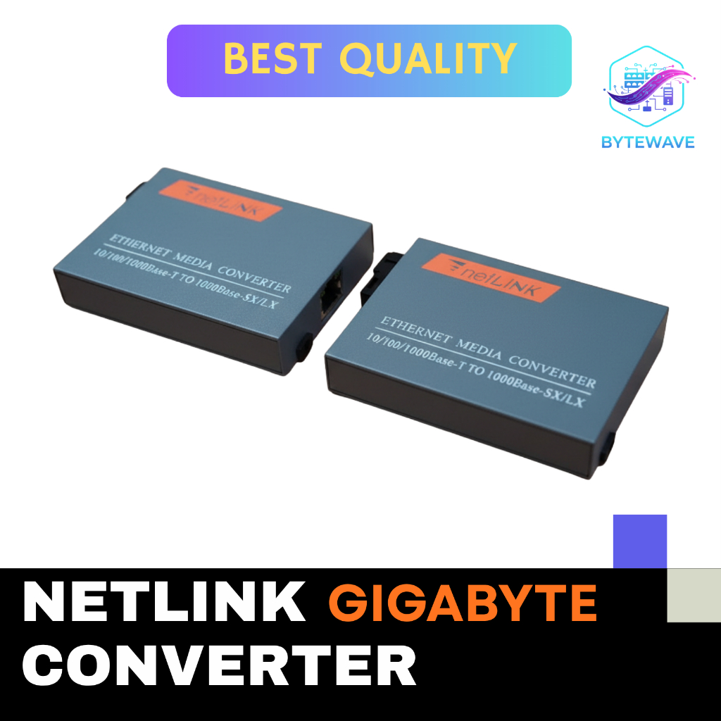 Media Converter Fiber Optic Netlink HTB-GS-030A/B & HTB-3100A/B | Gigabit/100Mbps Converter