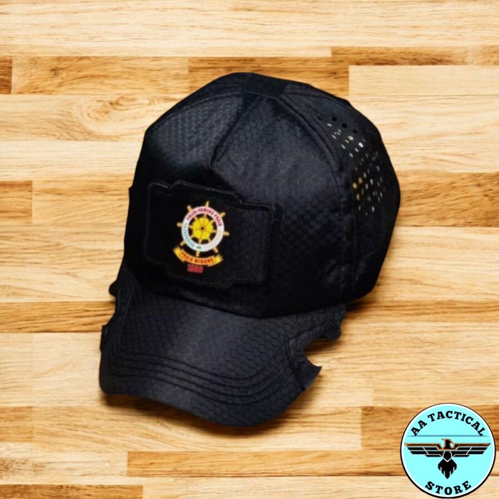 Topi Caps Tactical Coak Cutting Laser Black OPS Madu Satpol PP